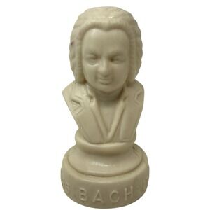 Vintage Halbe Plastic Bust BACH 1685- 1750 Head Statuette Famous Composer 4"